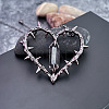 Alloy with Resin Thorned Heart Pendant Necklaces for Women LS-NJEW-Z101-01B-1