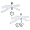 2Pcs 316 Stainless Steel Locket Pendants PALLOY-HY00071-1