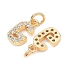 SHEGRACE Brass Micro Pave Clear Cubic Zirconia Pendants XGRQ29758-394G-G-2