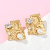 304 Stainless Steel Cubic Zirconia Stud Earrings EJEW-Z110-03G-01-3