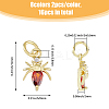 16PCS 8Colors Brass Micro Pave Cubic Zirconia Charms KK-DC0003-69-2