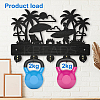 Wood & Iron Wall Mounted Hangers HJEW-WH0055-063-4