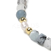 Natural Aquamarine Cube Beads Stretch Bracelets for Women BJEW-JB13176-02-2