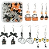 Halloween Theme DIY Alloy Enamel & Acrylic Dangle Earrings Making Kits DIY-YW0009-97-1