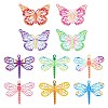 40Pcs 10 Styles Spray Painted 430 Stainless Steel Filigree Pendants STAS-CJ0002-53-1