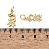 Brass Micro Pave Clear Cubic Zirconia Pendants CU-CBA9AFC-01G-32-3