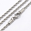 Trendy Men's 304 Stainless Steel Rope Chain Necklaces NJEW-M072-B-02-1