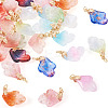 28Pcs 14 Colors Leaf Shape Handmade Lampwork Pendants PALLOY-TA00160-2