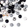 Printed Wood European Beads WOOD-TA0002-66-3