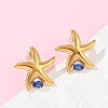 Starfish 304 Stainless Steel Pave Cubic Zirconia Stud Earrings EJEW-Z110-02G-3