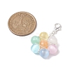 Flower Wire Wrapped Natural Selenite Beads Pendant Decoration HJEW-TA00222-3