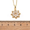 Brass Micro Pave Clear Cubic Zirconia Flower Pendant Neckalces for Women NJEW-S448-05G-5