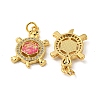 Brass Pendants Micro Pave Cubic Zirconia with Synthetic Opal KK-K356-07G-2
