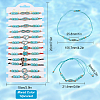 12Pcs 6 Styles Dyed Synthetic Turquoise Braided Bead Bracelets Set with Heart and Evil Eye BJEW-WH0020-02-2