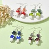4 Pairs 4 Style Allloy Mushroom Dangle Earrings EJEW-TA00309-2