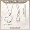 4Pcs Brass Micro Pave Cubic Zirconia Pendant Necklace for Women ZIRC-LP0001-15-2