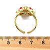 Brass Micro Pave Clear Cubic Zirconia Open Cuff Rings RJEW-R024-01G-5
