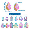48 Pcs 12 Styles 201 Stainless Steel Filigree Pendants STAS-FW0001-12-3