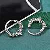 Horse Eye 316 Surgical Stainless Steel Clear Cubic Zirconia Hoop Earrings EJEW-G416-38AS-2