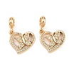 Alloy Crystal Rhinestone European Dangle Charms AL-CBAC2D3-17G-1