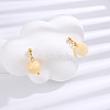 Natural Howlite 304 Stainless Steel Dangle Stud Earrings EJEW-H017-02G-02-1
