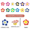60Pcs 15 Colors Handmade Polymer Clay 3D Flower Plumeria Beads CLAY-FS0001-39-4