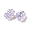 UV Plating Rainbow Iridescent Acrylic Beads PACR-M002-12B-4