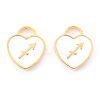 Light Gold Plated Alloy Enamel Pendants ENAM-R136-30-06-2