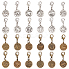48Pcs 24 Styles Alloy Pendant Decorations HJEW-FH00013-1