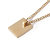 Titanium Steel Initial Letter Rectangle Pendant Necklace for Men Women NJEW-E090-01G-01-3