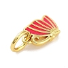Real 18K Gold Plated Rack Plating Brass Enamel Charms KK-M293-33G-02-2