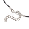 Cowboy Electroplate Transparent Glass Beaded Horseshoe Pendant Waxed Cotton Cord Necklaces NJEW-MZ00139-4