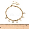 304 Stainless Steel Rhinestone Teardrop Charm Bracelets LS-BJEW-V011-01G-04-2