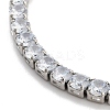 Brass Pave Clear Cubic Zirconia Flat Round Link Bracelets BJEW-B094-04P-2
