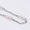 304 Stainless Steel Chain Anklets AJEW-AN00170-03-2