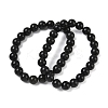 Natural Obsidian Round Beaded Stretch Bracelets GG-CBA12F1-02A-06-4