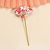 Flower Fan Cloth Hair Sticks PW-WG5DC28-06-1