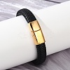 Braided Microfiber Leather Cord Bracelets for Women Men BJEW-D304-05G-02-4