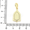 Brass Micro Pave Cubic Zirconia Saint European Dangle Charms KK-D325-27G-06-3