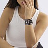 Cowhide Leather Wide Cord Bracelet BJEW-WH0011-24-5