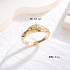 Flat Round 304 Stainless Steel Micro Pave Cubic Zirconia Finger Rings FS-WG7A2B7-21-1
