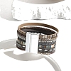 Braided Imitation Leather Crod Multi-strand Bracelets for Women PW-WGA1EC1-01-3