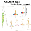 ANATTASOUL 3 Pairs 3 Colors 3D Umbrella Acrylic Dangle Earrings EJEW-AN0002-97-6