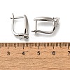 Rack Plating Brass Micro Pave Cubic Zirconia Hoop Earring Findings EJEW-H143-12P-3