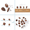 Coconut Brown Wood Stud Earring Findings EJEW-TA0010-06P-10