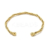 304 Stainless Steel Twisted Open Cuff Bangles for Women BJEW-E100-07G-3