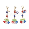 Handmade Glass Seed Beaded and Acylic Flower Pendant Decorations Sets HJEW-MZ00253-2