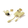 Brass Micro Pave Clear Cubic Zirconia Stud Earrings EJEW-A036-01G-1