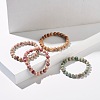 8.5mm Dyed Natural Maifanite/Maifan Stone Round Beads Stretch Bracelet for Girl Women BJEW-JB07178-3