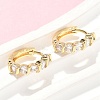 Flat Round Brass Micro Pave Clear Cubic Zirconia Hoop Earrings EJEW-Z102-19G-3